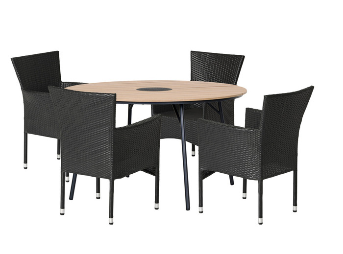 Hagebord Montana teaklook Ø130 cm - Sunlife